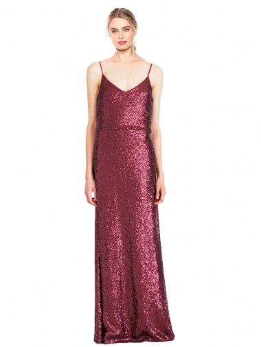 Discount Halter Neck Sequin Burgundy Long Evening Dress UK