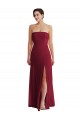 Discount Low Back Strapless Soft Chiffon Burgundy Long Maxi Evening Dress UK