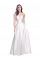 Discount Low Back Strapless Stretch Satin White Long Evening Dress UK