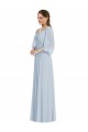 Discount Off the Shoulder Soft Chiffon Sea Glass Long Evening Dress UK