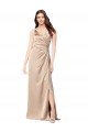 Discount Low Back Spaghetti Straps Silky Satin Champagne Pink Long Evening Dress UK