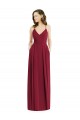 Discount Open Back Spaghetti Straps Soft Chiffon Burgundy Long Maxi Wedding Party Dress UK