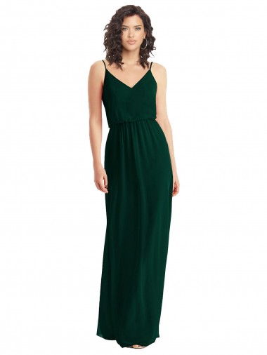 Discount Low Back V-Neck Soft Chiffon Ever Green Long Maxi Evening Dress UK