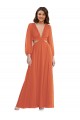 Discount Open Back V-Neck Soft Chiffon Firecracker Long Maxi Evening Dress UK