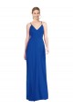 Discount Open Back Spaghetti Straps Soft Chiffon Royal Blue Long Maxi Evening Dress UK