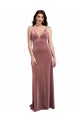 Discount Low Back V-Neck Stretch Velvet Cinnamon Rose Long Sexy Evening Dress UK