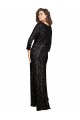 Discount V-Neck Sequin Black Long Evening Dress UK