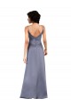 Discount V-Neck Silky Satin Black Long Evening Dress UK
