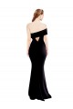 Discount Keyhole Back One Shoulder Stretch Crepe Black Long Evening Dress UK