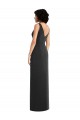 Discount V-Back V-Neck Spandex Black Long Maxi Evening Dress UK