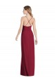 Discount Open Back Spaghetti Straps Soft Chiffon Burgundy Long Maxi Wedding Party Dress UK
