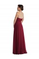 Discount Low Back Strapless Soft Chiffon Burgundy Long Maxi Evening Dress UK