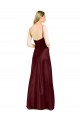 Discount Spaghetti Straps Stretch Satin Burgundy Gold Long Evening Dresses UK