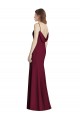 Discount Open Back Bateau Neck Stretch Crepe Burgundy Gold Long Semi Formal Evening Dress UK