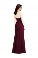 Discount Strapless Stretch Crepe Burgundy Gold Long Semi Formal Evening Dress UK