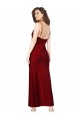 Discount Low Back Cowl Neck Silky Satin Burgundy Long Evening Dress UK