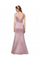 Discount V-Back V-Neck Satin Burgundy Long Evening Dress UK