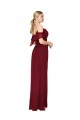 Discount V-Back Off the Shoulder Soft Chiffon Burgundy Long Evening Dress UK