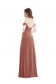 Discount Off the Shoulder Stretch Velvet Cinnamon Rose Long Maxi Evening Dress UK