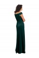 Discount Square Neck Stretch Velvet Dark Green Cap Sleeves Long Evening Dress UK