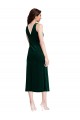 Discount V-Back Cowl Neck Stretch Velvet Dark Green Midi Length Maxi Evening Dress UK