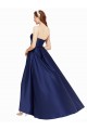 Discount Low Back Strapless Satin Dark Navy Long Evening Dresses UK
