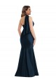 Discount One Shoulder Silky Satin Dark Navy Long Plus Size Evening Dress UK