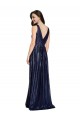 Discount V-Back V-Neck Sequin Dark Navy Long Evening Dress UK