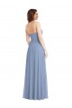 Discount Strapless Soft Chiffon Dusty Blue Long Maxi Wedding Party Dress UK