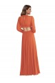 Discount Open Back V-Neck Soft Chiffon Firecracker Long Maxi Evening Dress UK