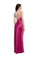 Discount Low Back Spaghetti Straps Stretch Satin Fuchsia Long Sexy Evening Dress UK