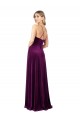 Discount Open Back Scoop Neck Stretch Velvet Grape Long Evening Dress UK