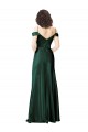 Discount V-Back Off the Shoulder Stretch Satin Hunter Long Evening Dress UK