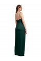 Discount Low Back Spaghetti Straps Stretch Satin Hunter Long Evening Dress UK