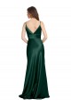 Discount V-Back Spaghetti Straps Stretch Satin Hunter Long Evening Dress UK
