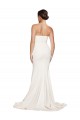 Discount Low Back Cowl Neck Stretch Satin Ivory Sweep Train Evening Dress UK