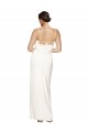 Discount Low Back Halter Neck Stretch Satin Ivory Long Evening Dress UK