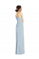 Discount Off the Shoulder Stretch Crepe Light Sky Blue Long Wedding Party Dress UK