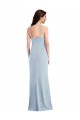 Discount Spaghetti Straps Stretch Crepe Light Sky Blue Long Maxi Evening Dresses UK