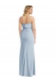 Discount Low Back Strapless Stretch Crepe Light Sky Blue Long Evening Dress UK
