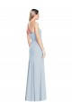 Discount Low Back Sweetheart Stretch Crepe Light Sky Blue Long Evening Dress UK