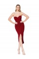 Discount Sweetheart Stretch Crepe Burgundy Knee Length Sexy Evening Dress UK