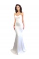 Discount Low Back Sweetheart Stretch Crepe White Long Evening Dress UK