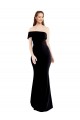 Discount Keyhole Back One Shoulder Stretch Crepe Black Long Evening Dress UK