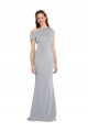 Discount One Shoulder Stretch Crepe Grey Long Evening Dress UK