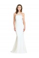 Discount One Shoulder Stretch Crepe & Tulle Ivory Sweep Train Evening Dress UK