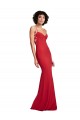 Discount Spaghetti Straps Stretch Crepe Red Long Wedding Party Dress UK