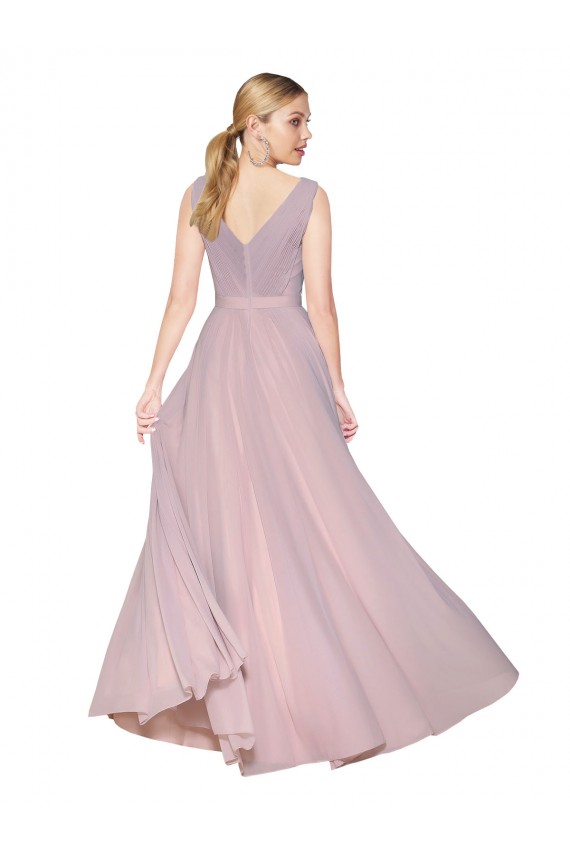 Discount V-Back V-Neck Soft Chiffon Primrose Long Evening Dress UK