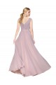 Discount V-Back V-Neck Soft Chiffon Primrose Long Evening Dress UK