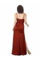 Discount Low Back Spaghetti Straps Silky Satin Red Long Evening Dress UK